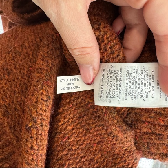 Madewell Loring Wrap Knit Cardigan Sweater Orange Brown - Picture 11 of 12